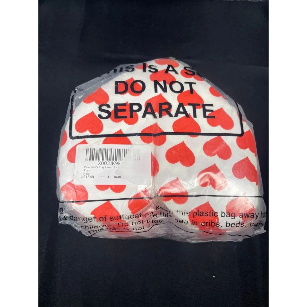 Valentine's Day Heart Shaped‎ Paper Napkins Red White Heart Print 200 Pcs